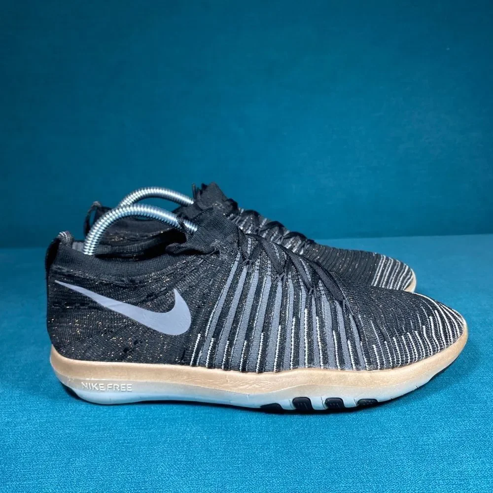 Size 10 - Women’s Nike Free Transform Flyknit black shoes
